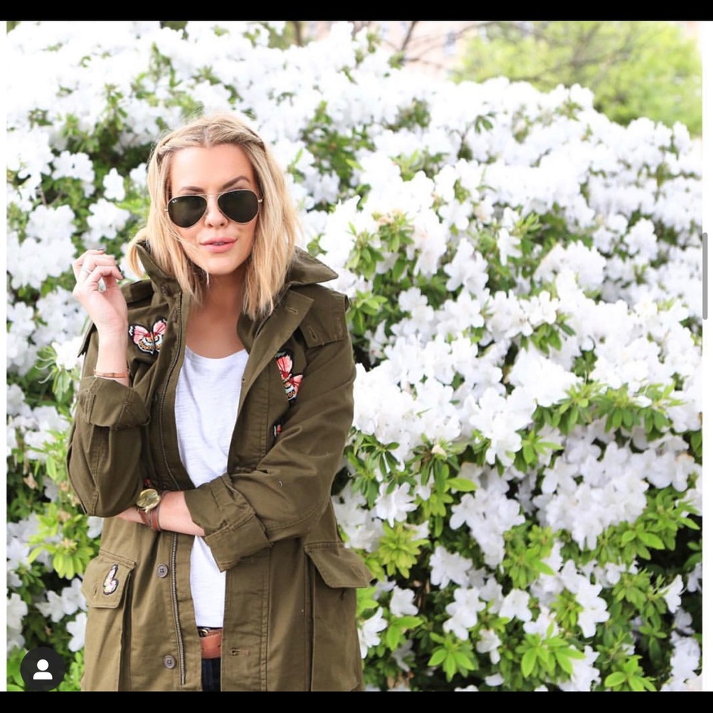 CeCe Butterfly Embroidered Anorak Jacket - Picture 2 of 7